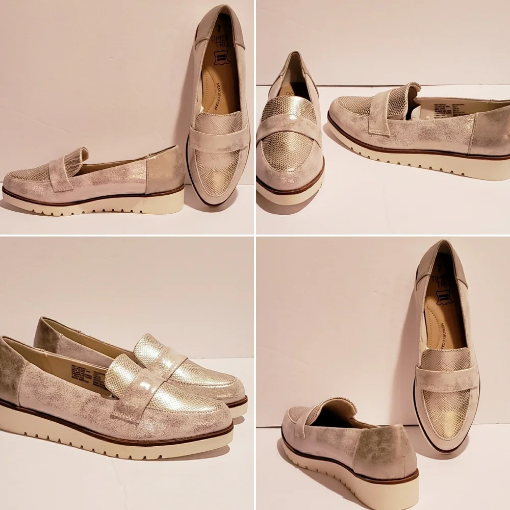 Gold/Silver Leather Metallic Loafer - Picture 5 of 5